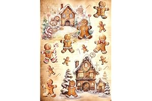 EUROPEAN EXCELLENCY Rice Paper for Decoupage A4 Merry Christmas (Gingerbread Man World - 2 Sheets)