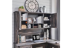 T4TREAM 59" Home Office Desk Hutch with Ample Storage, Only Match VSC Series Farmhouse Desk (Dark Rustic Oak)