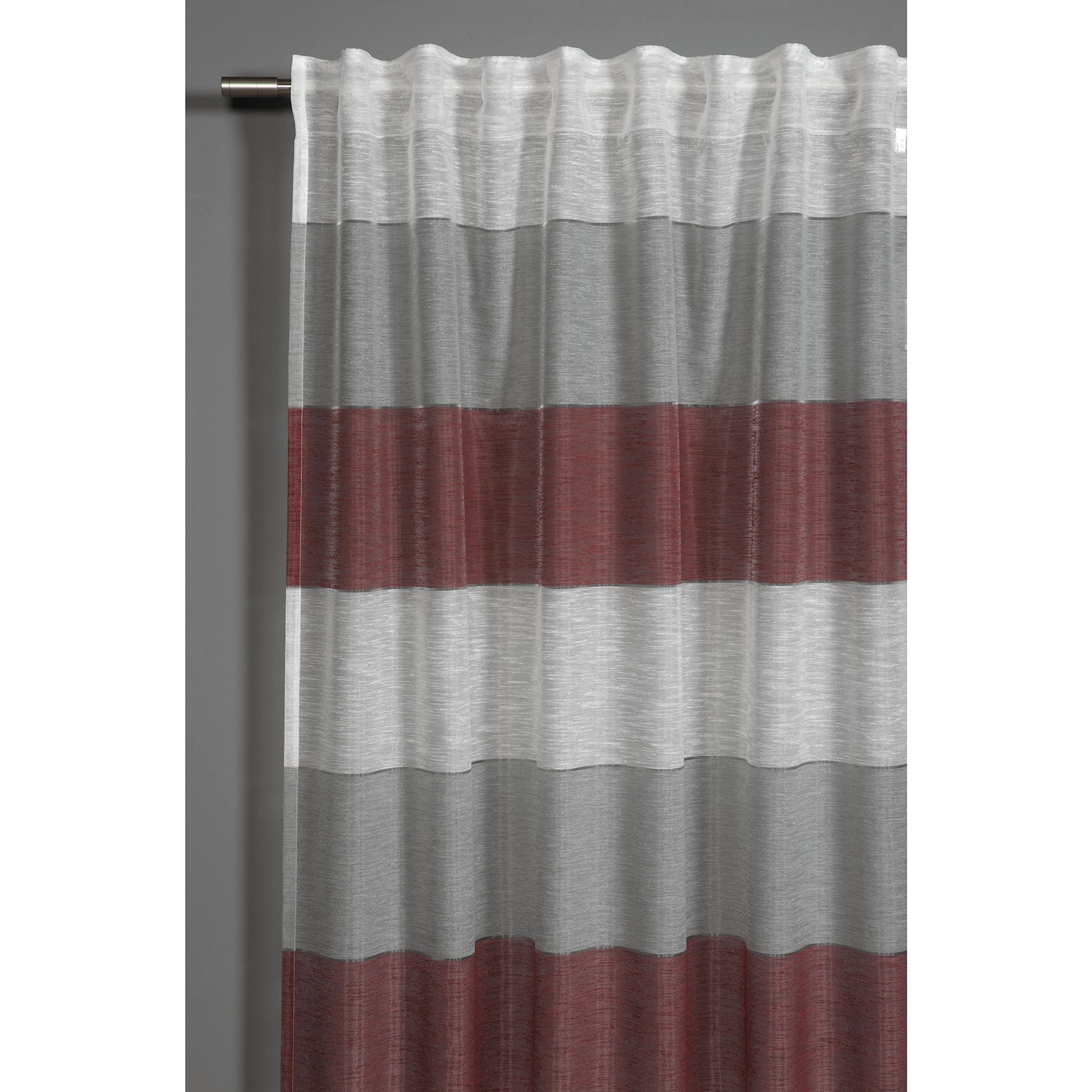 Gardinia Curtain with Concealed Tabs and Curtain Tape, Opaque, Translucent, Curtain Etamine, Red, 140 x 245 cm — image 1