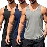 COOFANDY Men's 3 Pack Workout Tank Tops Quick Dry Gym Sleeveless Muscle T Shirts Y Back Athlectic Tank Bodybuilding Top