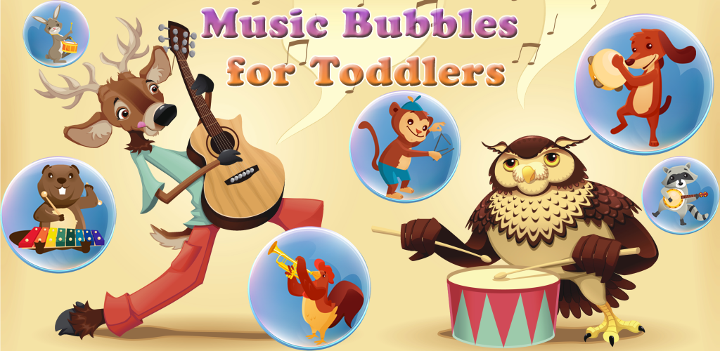 Music Bubbles for Toddlers and Kids : Musical Instruments and sounds ! Educational Game for toddlers
