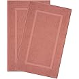 Cotton Paradise 100% Cotton Bath Mats for Bathroom Floor Set of 2 Pack, 20x34 Soft Absorbent Washable Quick Dry Tub Bathmat, Coral Towel Bath Mat