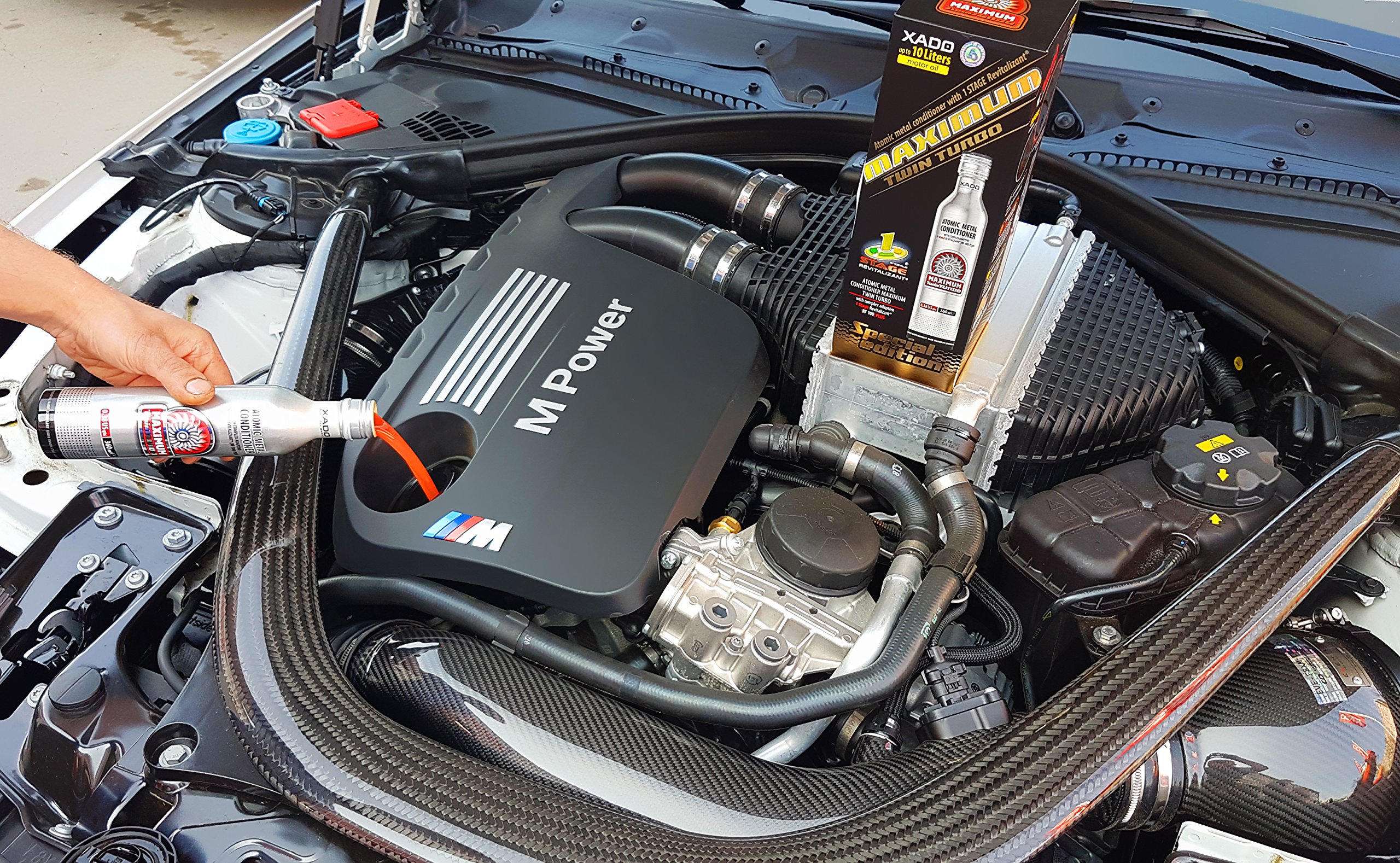 Xado engine oil additive, atomic metal conditioner, maximum twin turbo