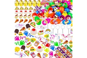 100 Pack Prefilled Easter Eggs with Assorted Toys Inside Includes 6 Surprise Golden Eggs, 100 Plastic Easter Eggs Filled with