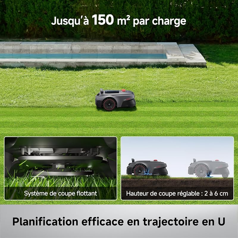 ViAX 500 Robot Tondeuse sans Fil périphérique,LiDAR 360°&Double Vision
