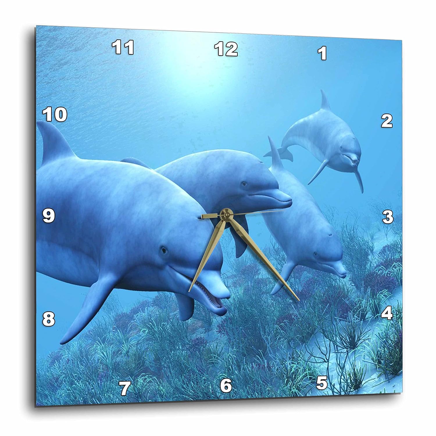 Dimensions In Inches 15 H X 15 W X 0 1 D High Gloss Mirror Like Finish Uv Coated Scratch Resistant Aluminum Suitable For Moist Environment Silent Uncovered Quartz Mechanism Requires One Battery Not Included Gold Colored Hour Minute And