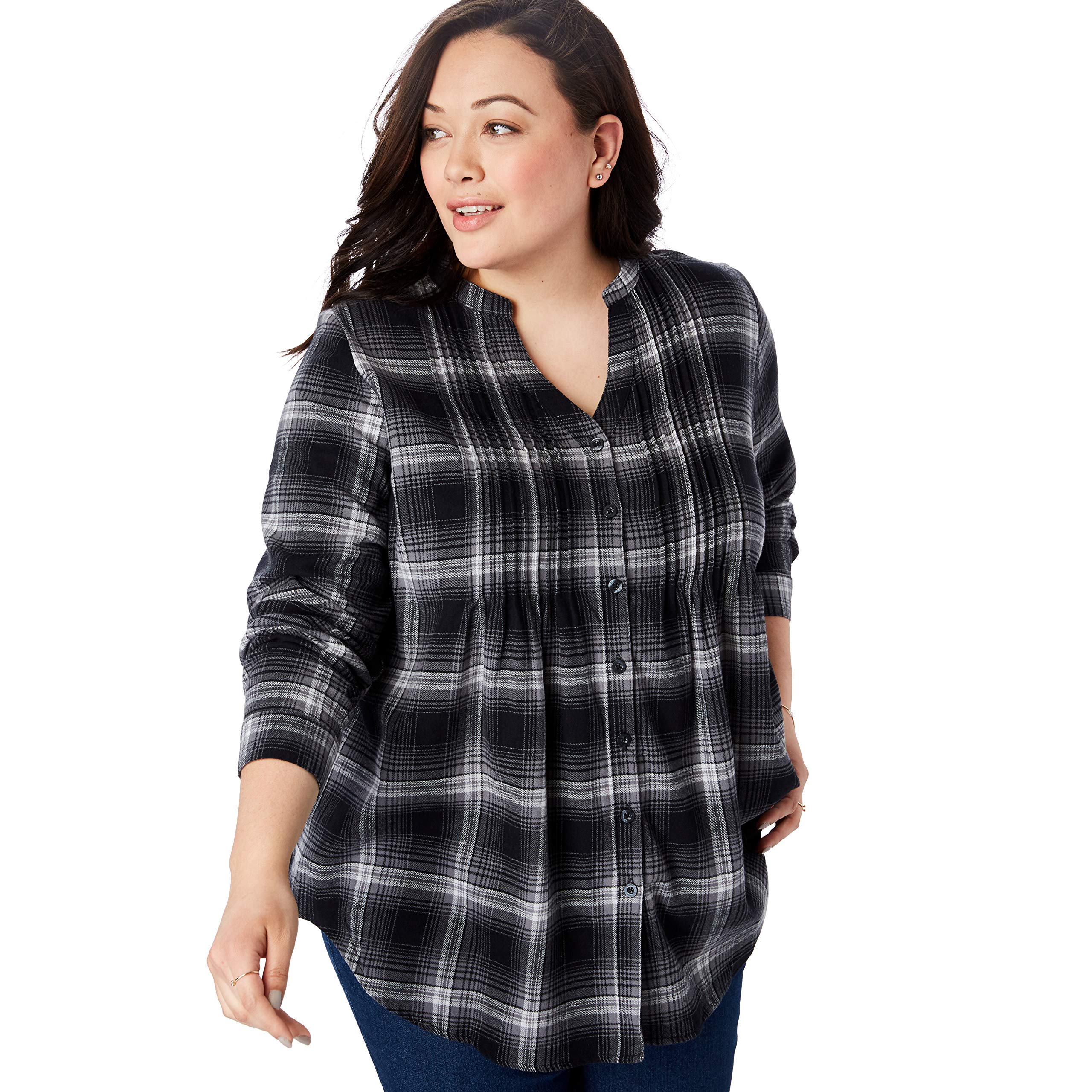 women's plus size checkered shirt