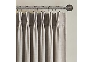 Topfinel 105 Inch Curtains 2 Panels Set,Two Packs Pinch Pleat Back Tab Linen Window Semi Sheer Privacy Thick Decorative Curta