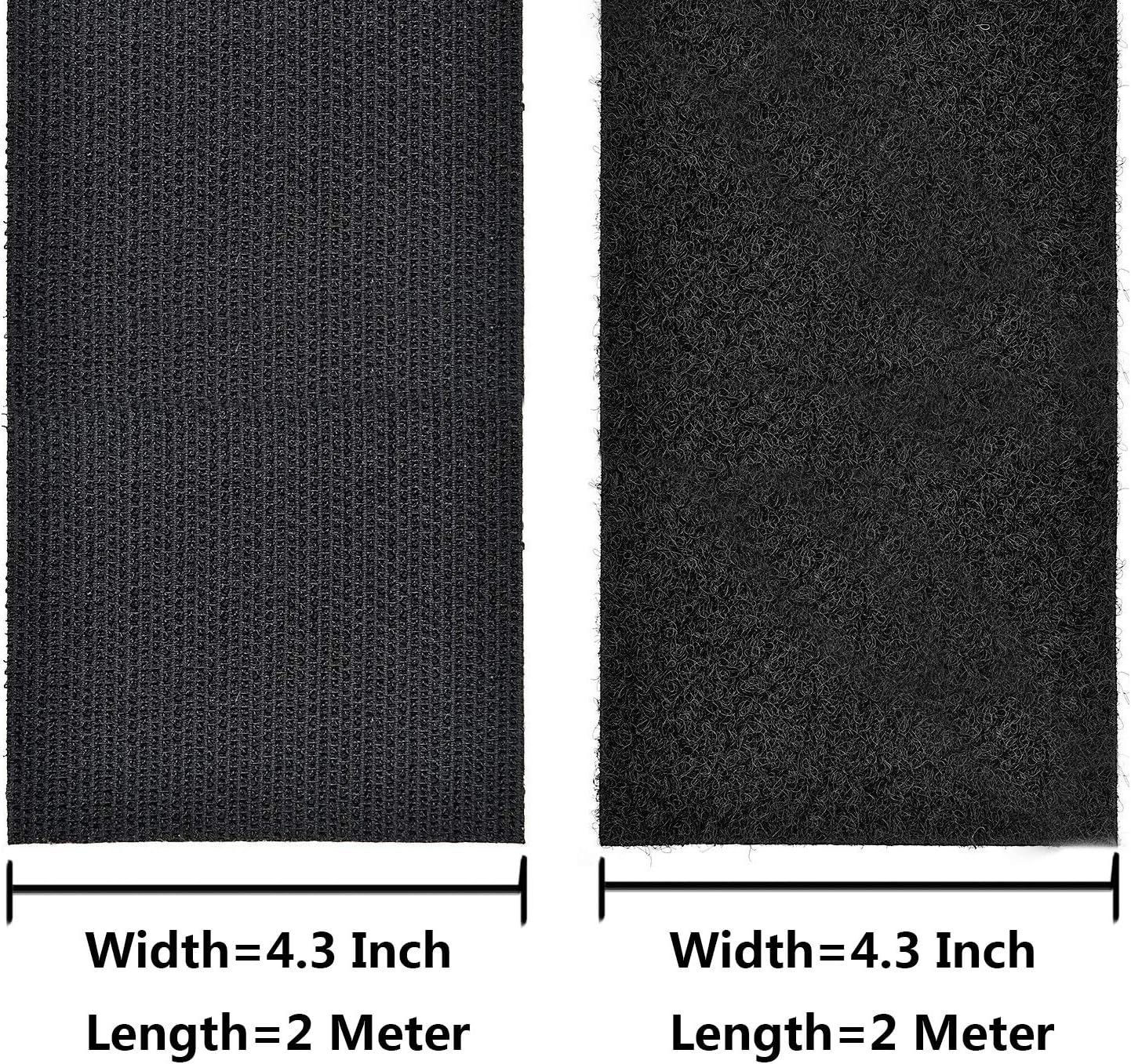ANDERK 11CM x 2M Versatile Sticky Pads Fastening Tape Hook and Loop Straps Sticky Back Self Adhesive, Black - Image 4