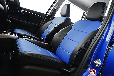 Amazon オートウェア シートカバー ホンダ フィット3 ハイブリッド シートカバー Gk 二列目センターアームレスト無タイプ 専用デザイン シートカバー 2トーン ブラック 青色 13年 09月 現行 品番 3796 ブラック 青色 シートカバー 車 バイク