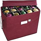 612 Vermont Christmas Ornament Storage Box with Adjustable Acid-Free Dividers, 4 Removable Trays with Handles, 16.25 Inch x 10 Inch x 13 Inch, Holds 60-3 Inch Ornaments