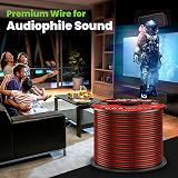 GearIT 2x2.5mm² Speaker Cable 30.48 m 100 ft 14 AWG CCA Black Red view 8