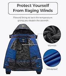 Wantdo Men's Waterproof Mountain Jacket Fleece