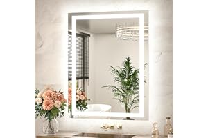 TETOTE LED Bathroom Mirror 36 x 28 Inch Brighter Lighted Bathroom Vanity Mirror with Lights, Front and Backlit Anti-Fog Wall 