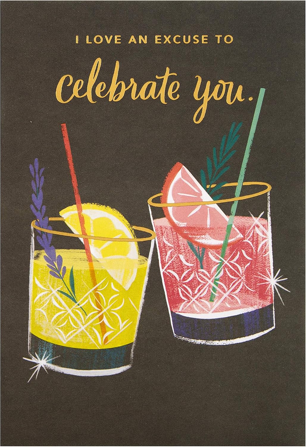 Hallmark General Celebration Card - Contemporary 'good mail' Cocktails Design - Image 4