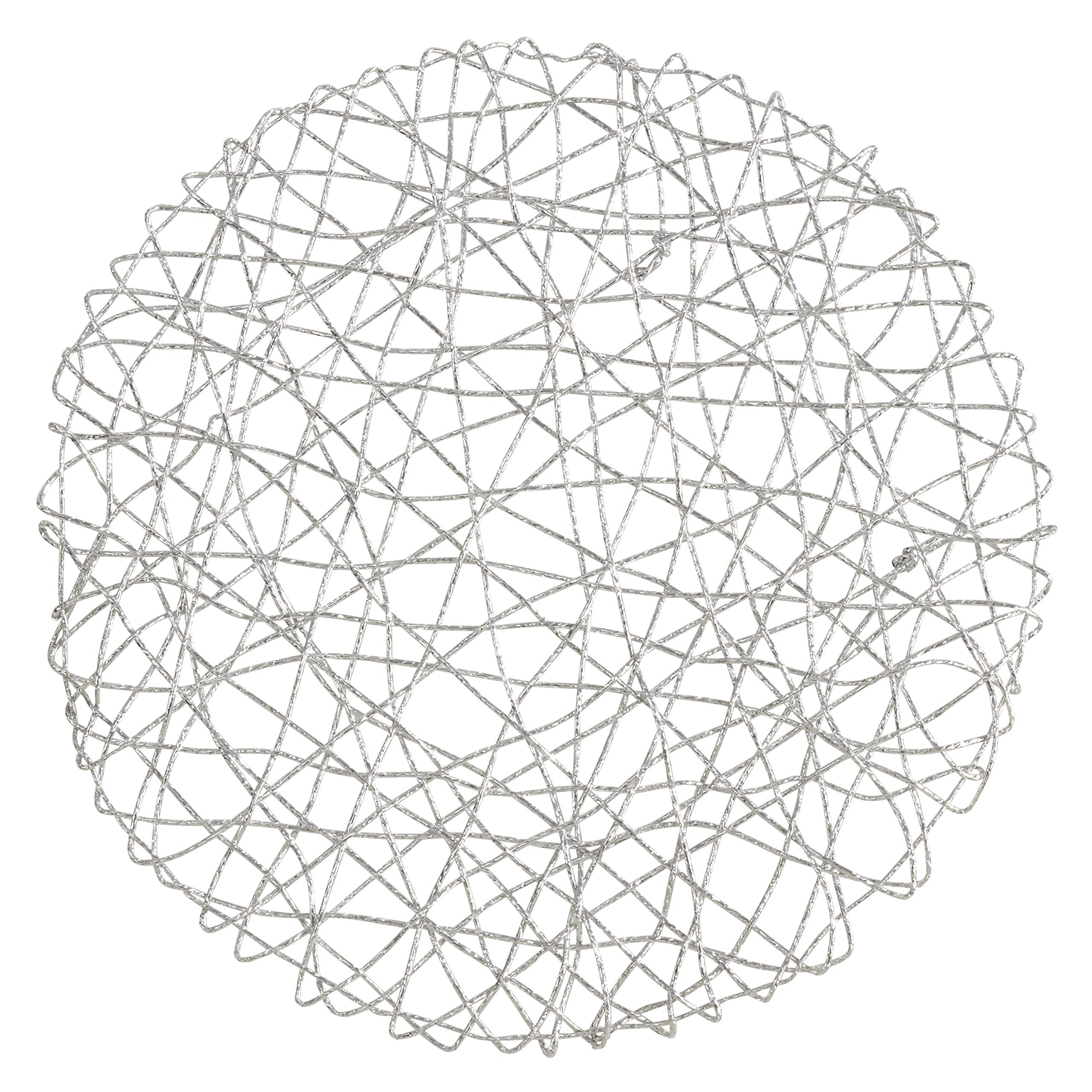 Photo 1 of SARO LIFESTYLE Intricate Wire Nest Placemat (Set of 4), 15", Silver