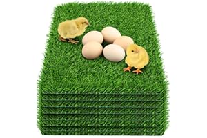 DenForste 8 Pack Chicken Nesting Box Pads - Washable Artificial Grass Nesting Pads - Chicken Nesting Pads for Chicken Coop and Pet Garden Lawn Indoor Outdoor 12"×12"×1"