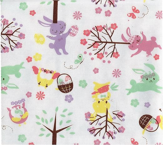 Amazon Com Wholesale Merchandisers Llc Hello Spring Easter Friends Peva Vinyl Tablecloth Flannel Backed 60 X 84 Oblong Oval Home Kitchen