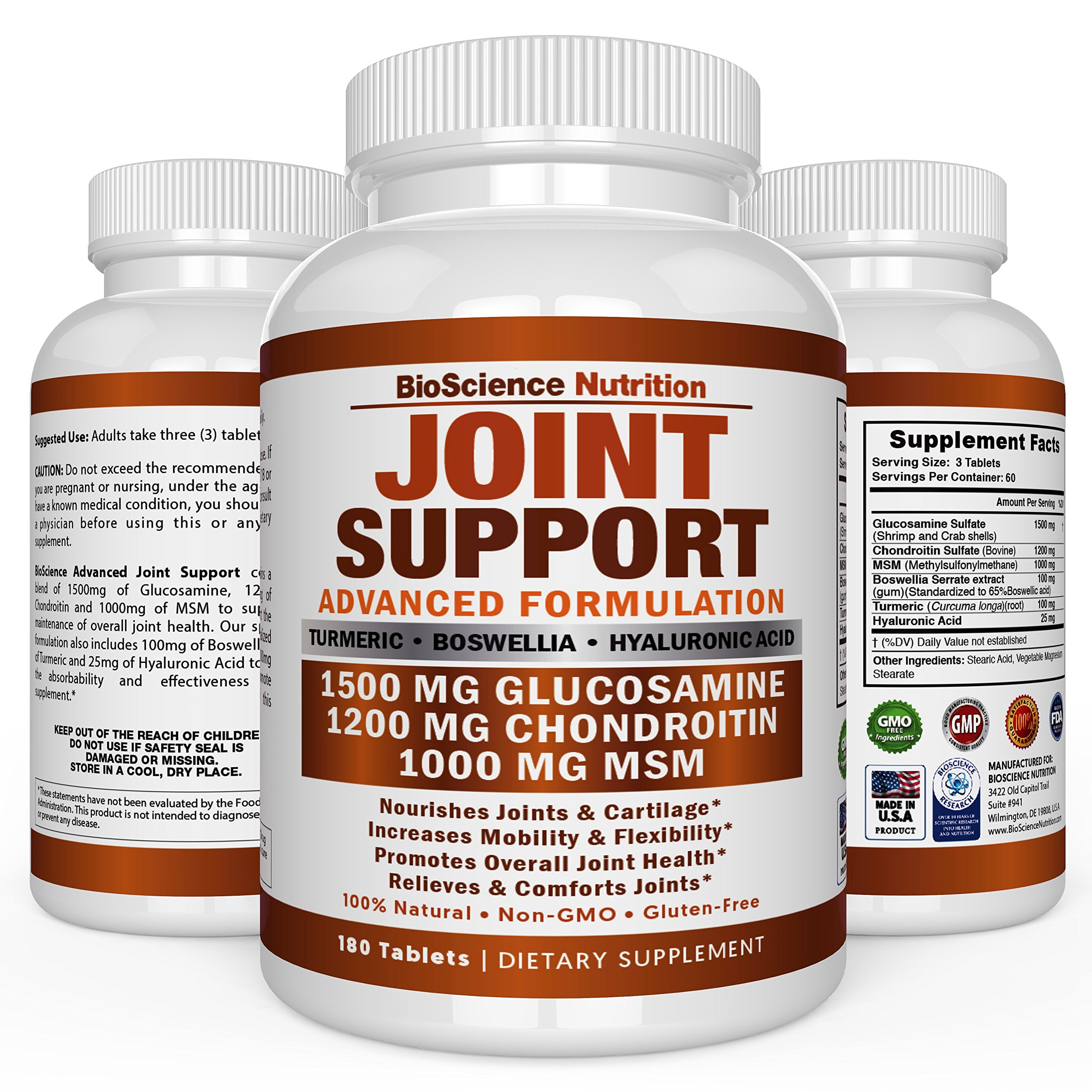 JOINT SUPPORT Turmeric Boswellia Hyaluronic Acid 180 Caps Arazo