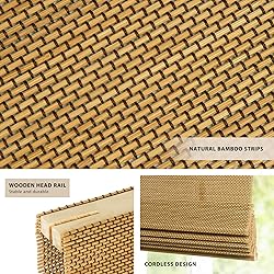 LazBlinds No Tools No Drill Cordless Bamboo Roman