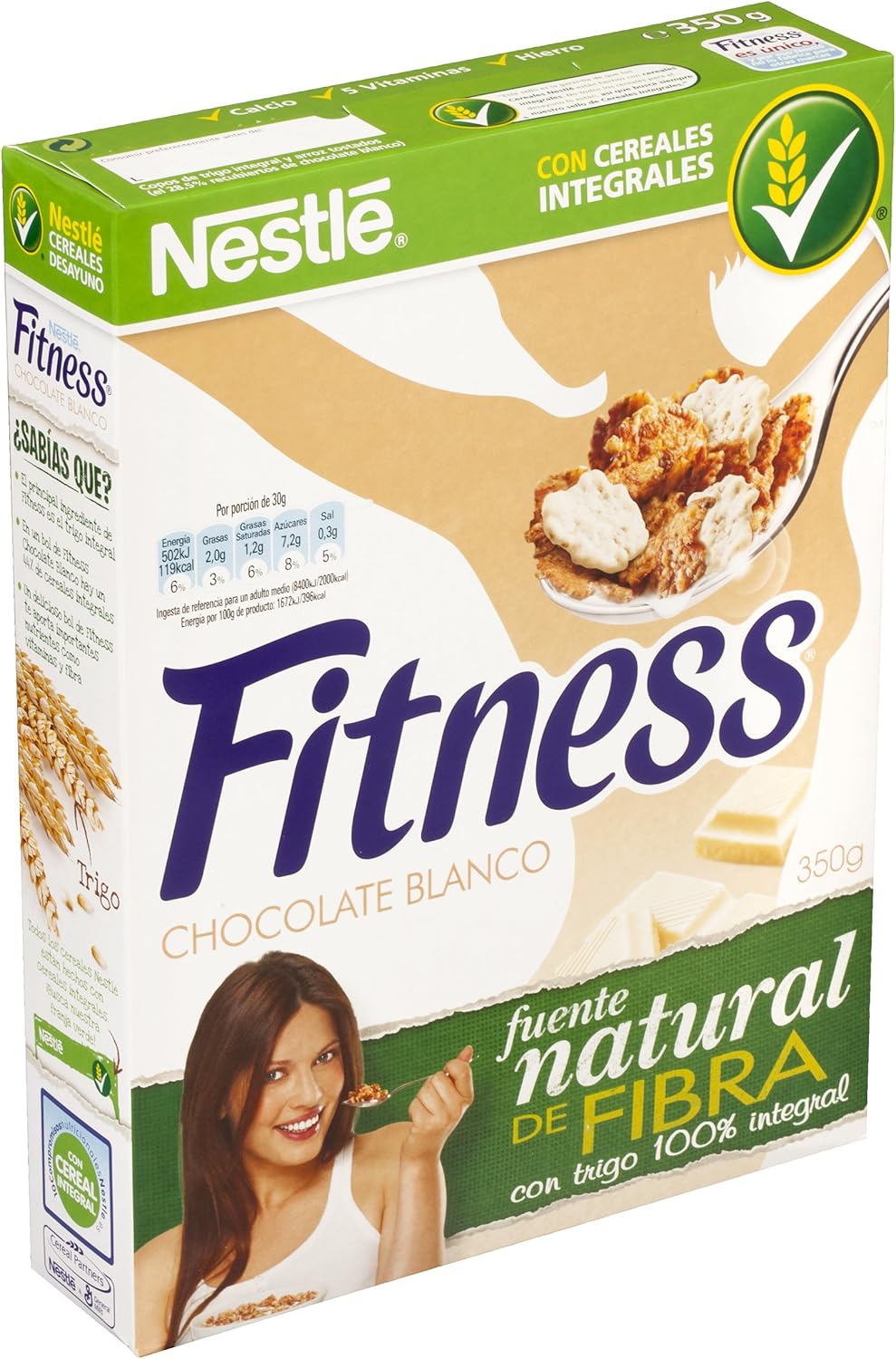 Nestlé - Fitness Chocolate Blanco Cereales Desayuno 350 g - [Pack ...