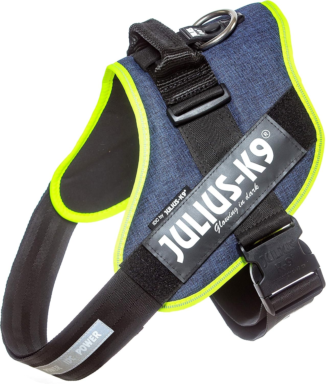 Julius-K9, 16IDC-FARNE-3, IDC Powerharness, dog harness, Size: 3, Jeans with neon edge, 2XL/3 - Image 3