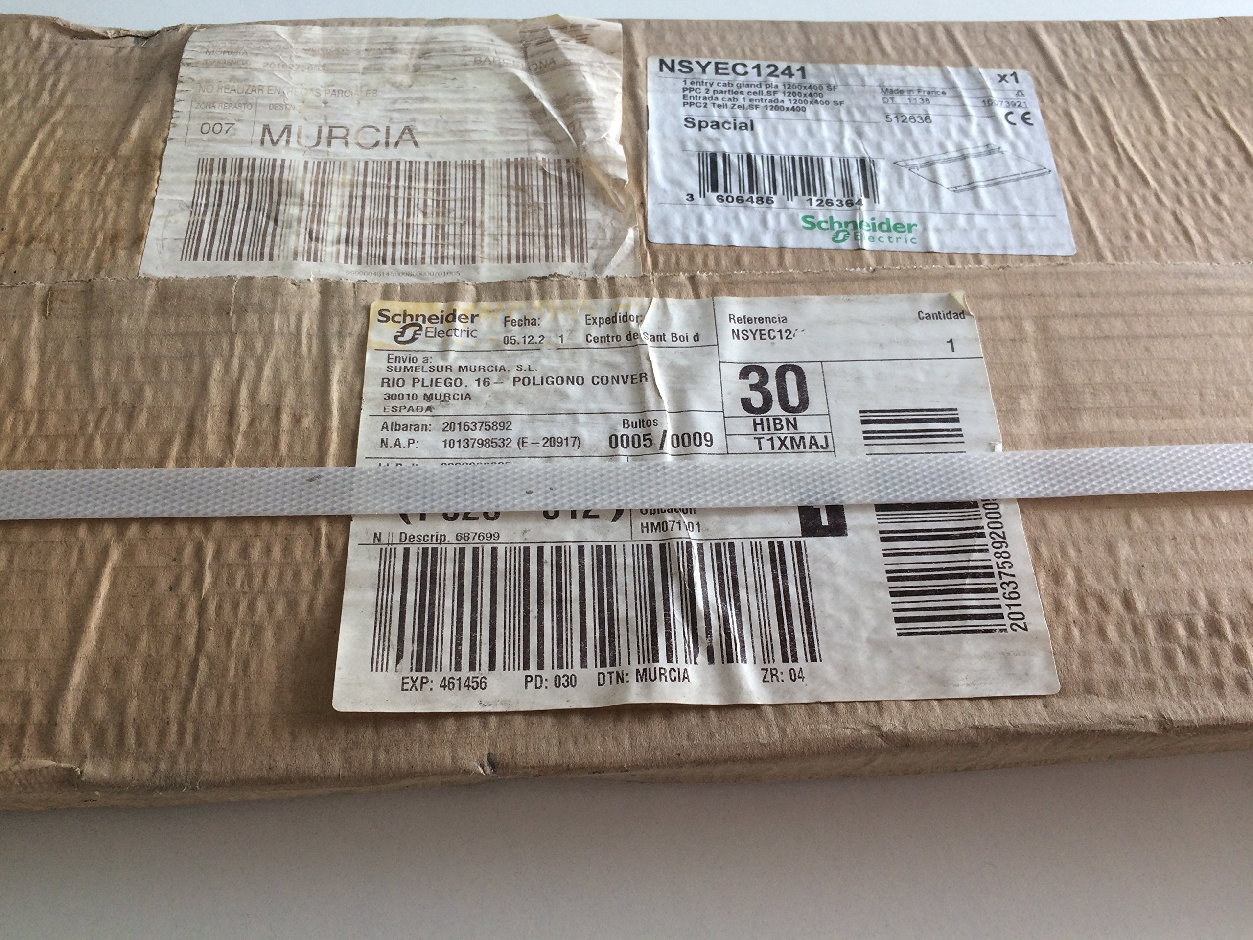 Schneider NSYEC1241 1 Entry Cab Gland Pla, 1200x400 SF, White