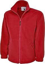 Monogram Adults Classic Full Zip Fleece Jacket Red XL
