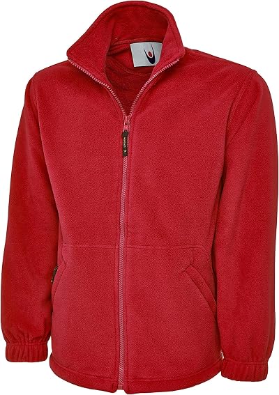 Monogram Adults Classic Full Zip Fleece Jacket Red XL
