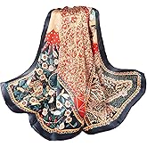 100% Pure Mulberry Silk Scarf 43”*43” Large Square Lightweight Headscarf Women’s Hair Wraps Shawls with Gift Packed