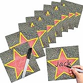 Gersoniel 25 Packs Movie Star Sticker Decorations Movie Night Party Decorations with Black Marker Red Carpet Theme Party Stickers Stars of Fame Decor Theater Graduation Birthday Supplies
