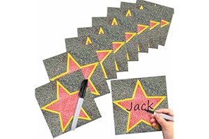 GERSONIEL Star Sticker Decor with Black Marker for Movie Theme Red Carpet Oscar Party Decorations(25 Packs)