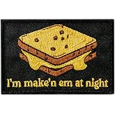 I'm Make'n em at Night Embroidery Patch - Funny Embroidered Patches, Military Tactical Morale Patch with Hook and Loop Fastener, Cute Patches for Backpacks, Jeans, Jackets, Vests, Hats &amp; More