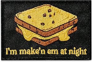 JESTIK I'm Make'n em at Night Embroidery Patch - Funny Embroidered Patches, Military Tactical Morale Patch with Hook and Loop Fastener, Cute Patches for Backpacks, Jeans, Jackets, Vests, Hats & More