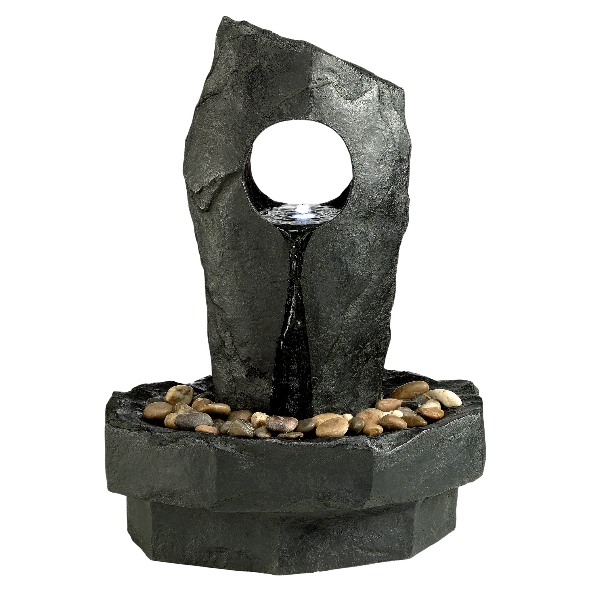 Water Fountain with LED Light Gropius Infinity Garden Decor Fountain Outdoor Water Feature