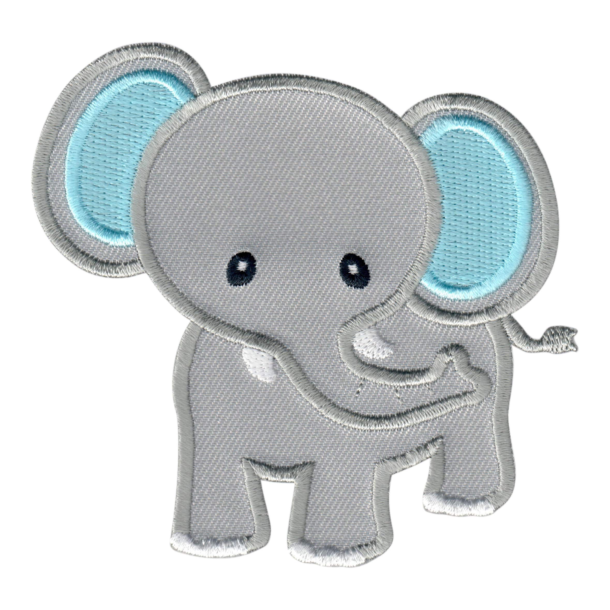 PatchMommy Elephant Iron-On Patch - Premium Embroidered, Washable - 3.25" x 3.5" - Durable Applique for Jackets & Backpacks