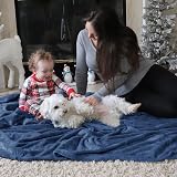 Bedsure Fleece Throw Blanket 150x200 cm Mineral Blue Microfibre view 8