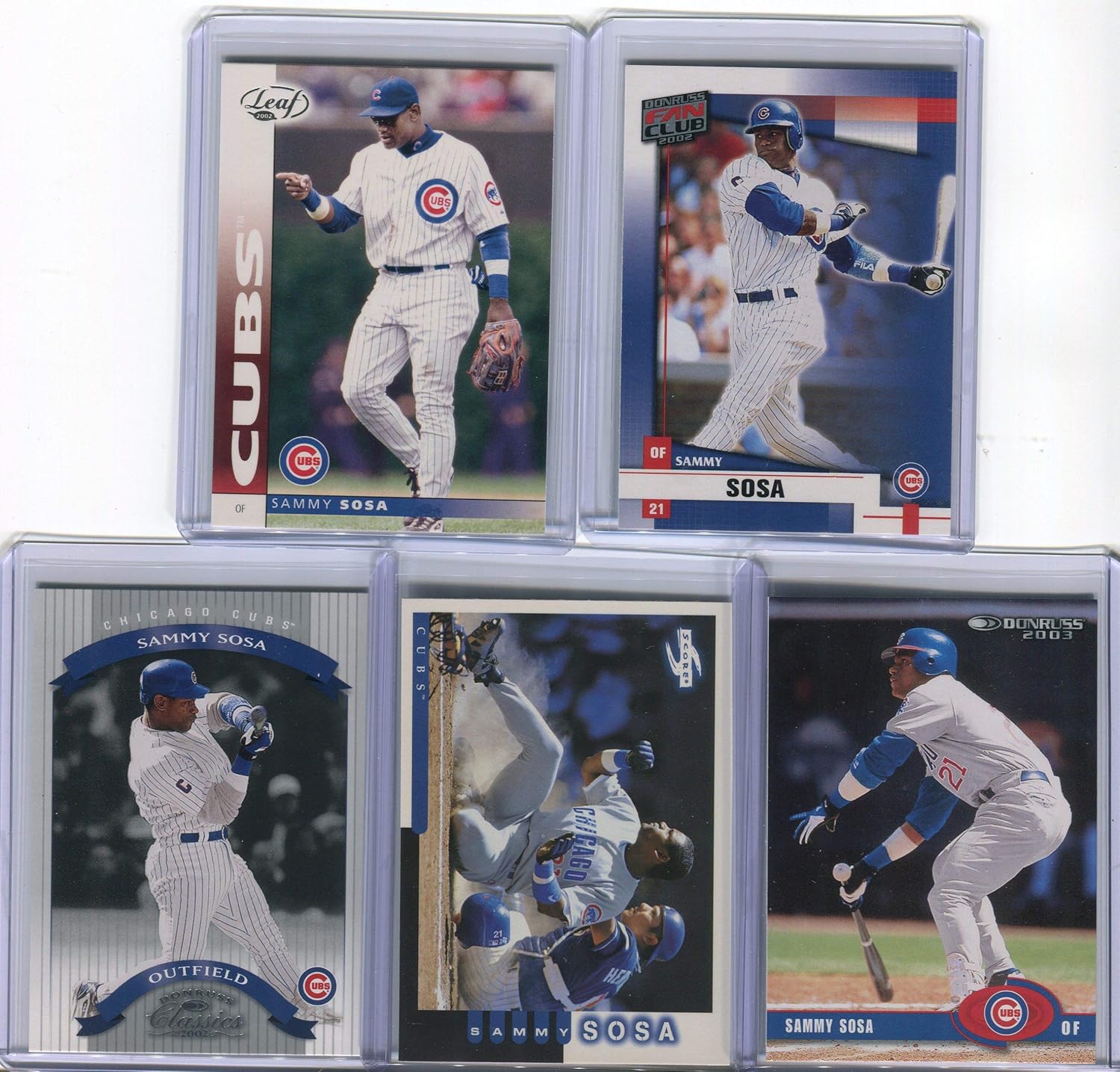 Amazon Sammy Sosa Chicago Cubs Assorted Baseball Cards 5 Card Lot 