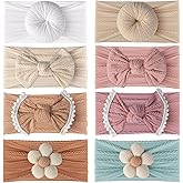 VISBL Baby Girls Headbands with Bows Soft Elastics Head Wrap Hair Accessories for Newborn Infant Toddler Kids