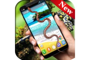 Snake on Screen Joke Scary Crawling