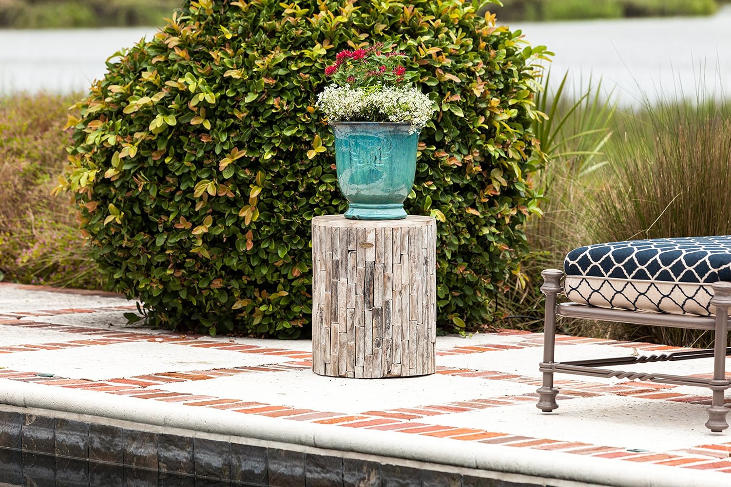 Patio Sense 62420 Garden Stool, Elyse Natural Round: Garden & Outdoor