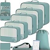 BAGAIL 9 Set Packing Cubes with Packing List Luggage Packing Organizers for Travel Accessories