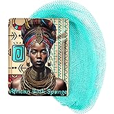 AFRIKI African Net Sponge – Exfoliating Body Scrubber, Black Owned & Rooted in Africa, All Skin Types | 45 in Long (Turquoise)