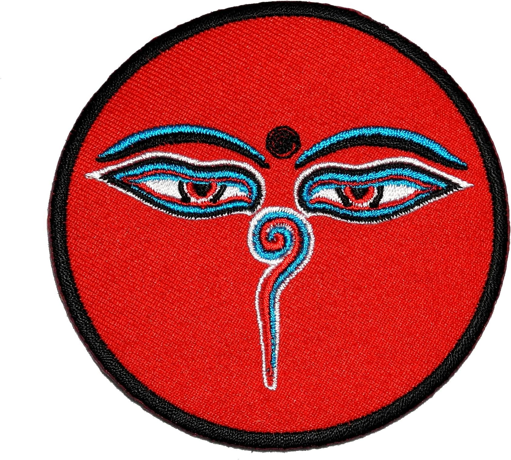 Art Nepal Wisdom Eyes Buddha Eyes DIY Applique Embroidered Sew Iron on Patch WDE-02