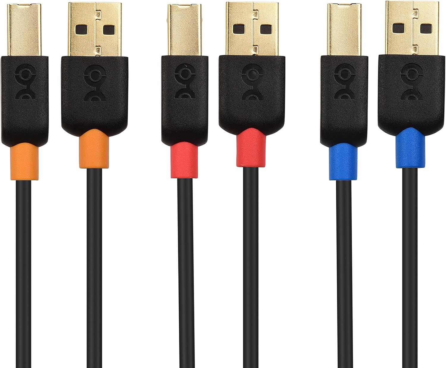 Cable Matters 3-Pack Short USB 2.0 A to B USB Printer Cable - 3 ft