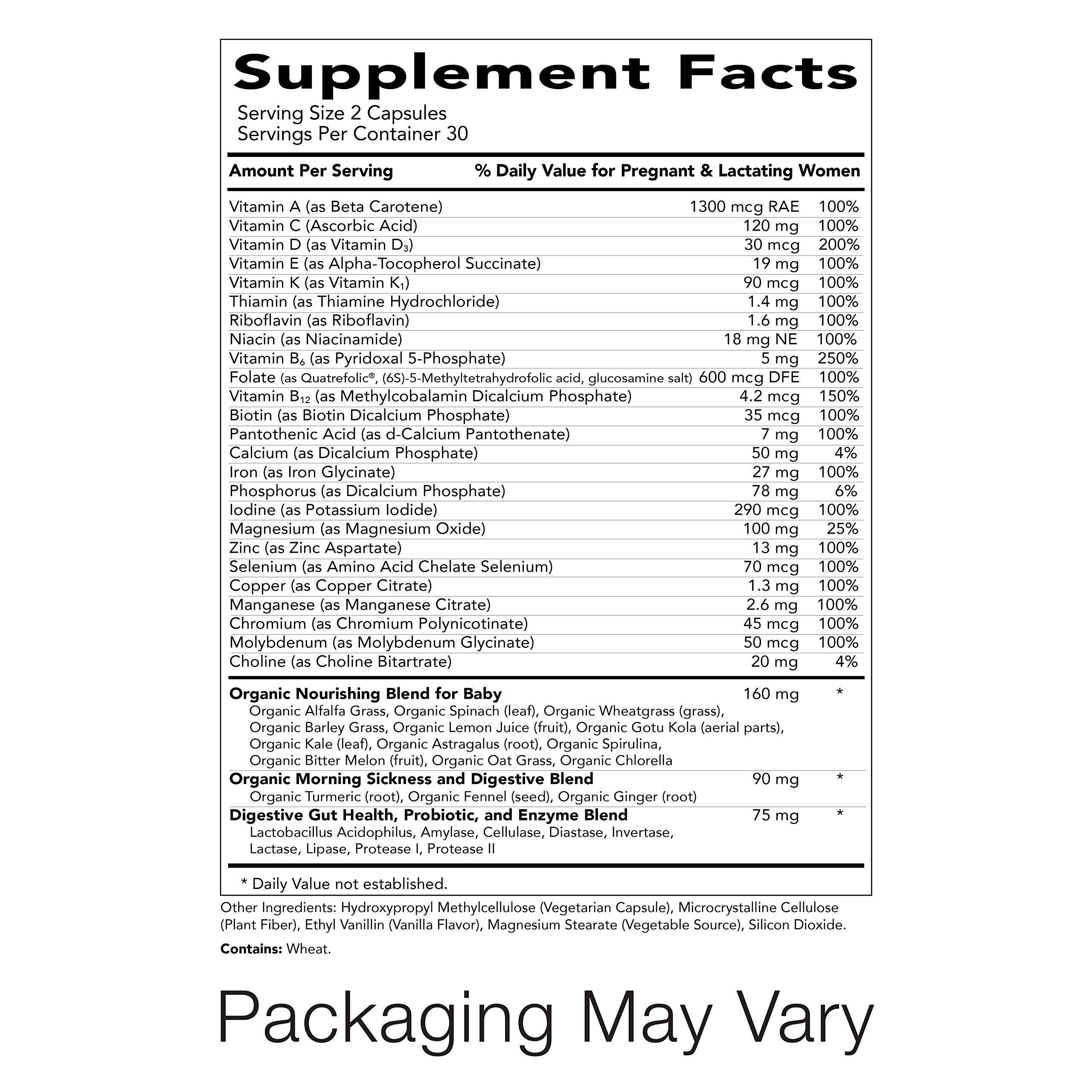 Pink Stork Premium Prenatal Vitamin Organic WholeFood Ingredients