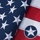 American Flag 3x5 Ft Indestructible Outdoor, Long Lasting, Heavy Duty, TearProof Polyester, Fade Resistant, High Wind US Outside Flags with Embroidered Stars, Sewn Stripes, Brass Grommets