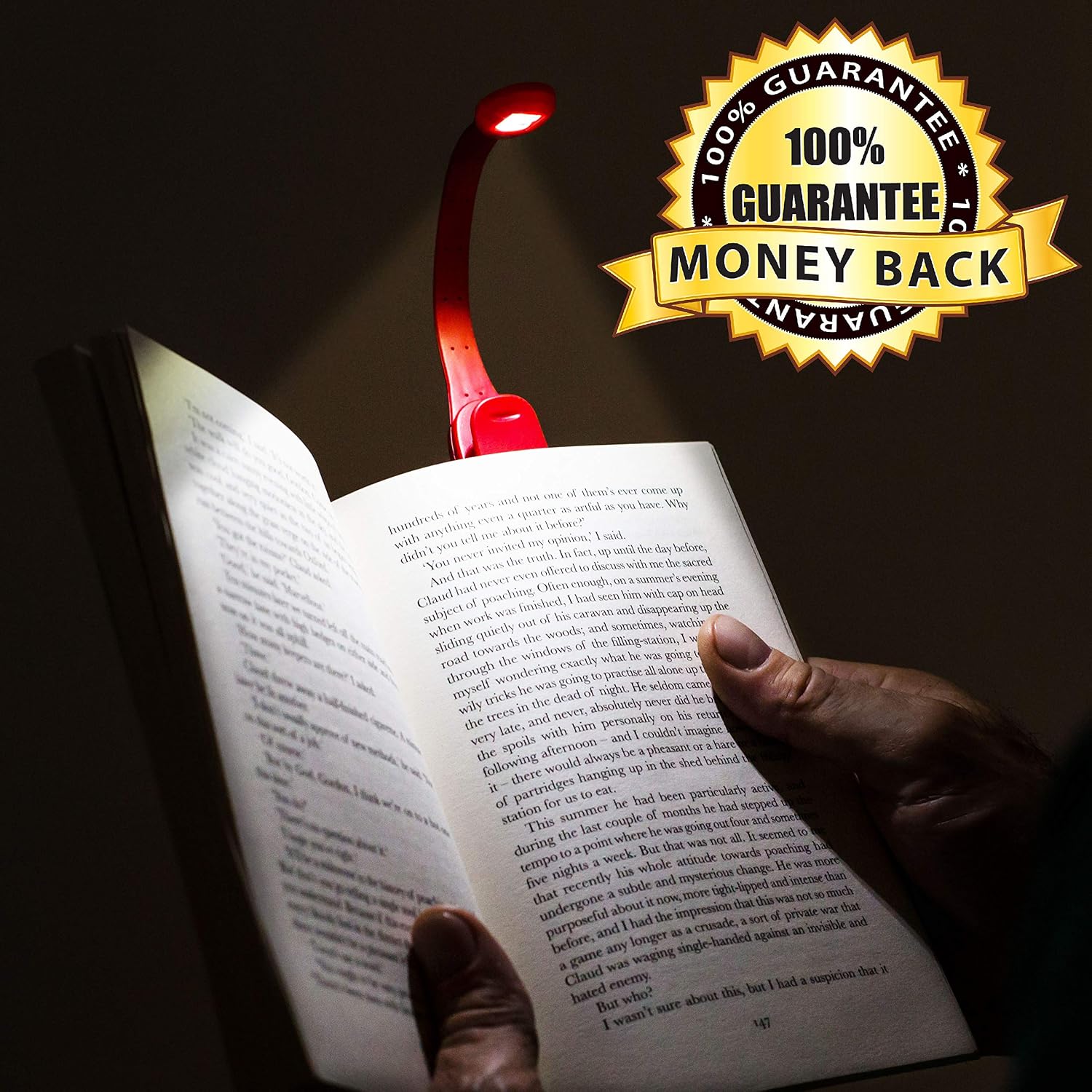 Gifts for Readers & Writers Bookmark Reading Light Pink Leaf - Image 4