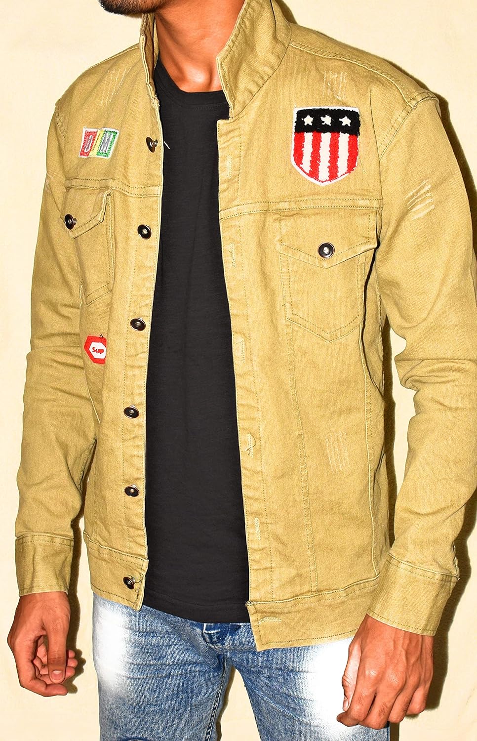 cream colored jean jacket