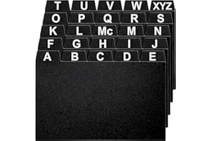 OFFILICIOUS 4x6 Index Card Holder Dividers - 25 Plastic Black Index Card Dividers with Alphabet Tabs - Index Card Organizer, Index Cards, Index Card File Box, Trading Card Dividers, 5 Tab Dividers